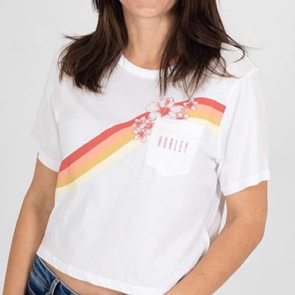 Hurley Seagull Stripes Short Sleeve Pocket Tee - Picture 1 of 7